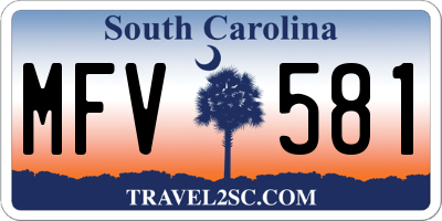 SC license plate MFV581