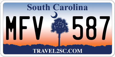 SC license plate MFV587