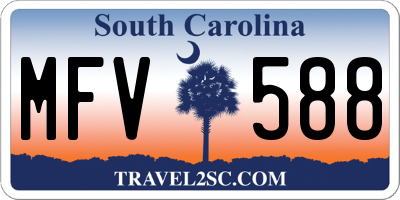 SC license plate MFV588