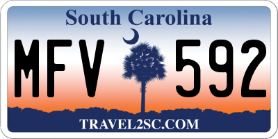SC license plate MFV592