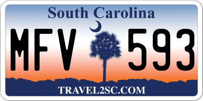 SC license plate MFV593