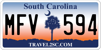 SC license plate MFV594