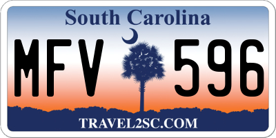 SC license plate MFV596