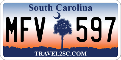 SC license plate MFV597