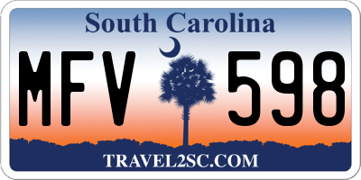 SC license plate MFV598