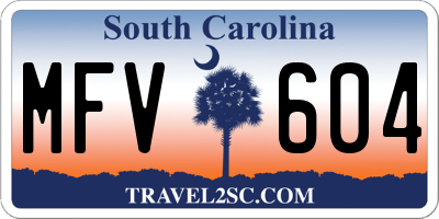 SC license plate MFV604