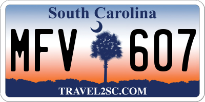 SC license plate MFV607