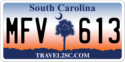 SC license plate MFV613