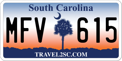 SC license plate MFV615