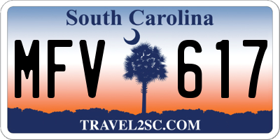 SC license plate MFV617