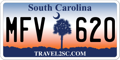 SC license plate MFV620