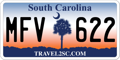 SC license plate MFV622