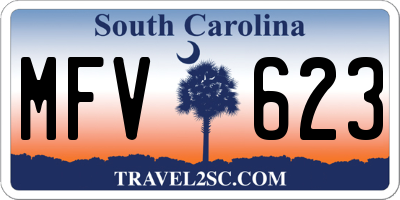 SC license plate MFV623