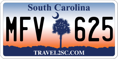 SC license plate MFV625
