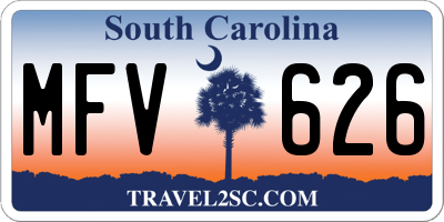 SC license plate MFV626