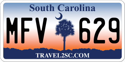 SC license plate MFV629