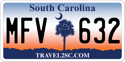 SC license plate MFV632
