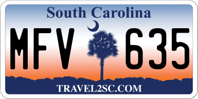 SC license plate MFV635