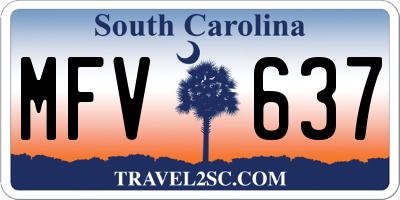 SC license plate MFV637