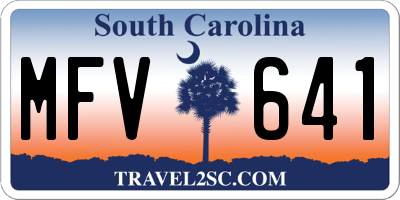 SC license plate MFV641
