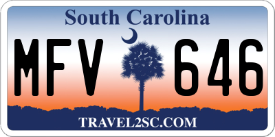 SC license plate MFV646