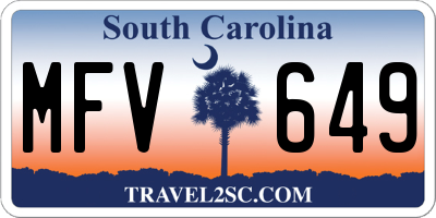SC license plate MFV649
