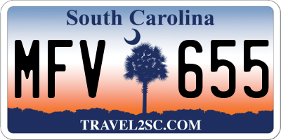 SC license plate MFV655