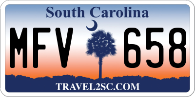 SC license plate MFV658