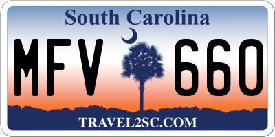 SC license plate MFV660