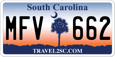 SC license plate MFV662