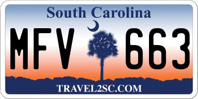 SC license plate MFV663
