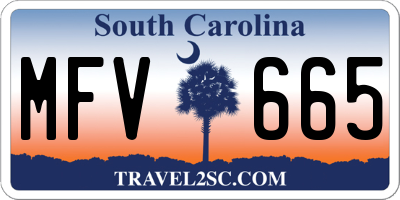 SC license plate MFV665