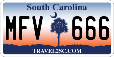 SC license plate MFV666