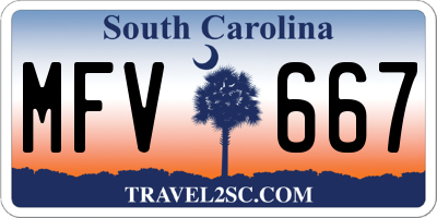 SC license plate MFV667