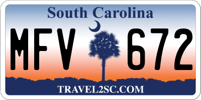 SC license plate MFV672