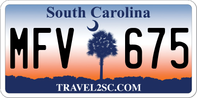 SC license plate MFV675