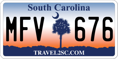 SC license plate MFV676
