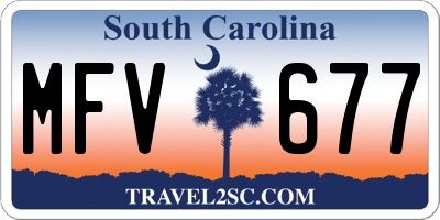 SC license plate MFV677