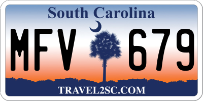 SC license plate MFV679