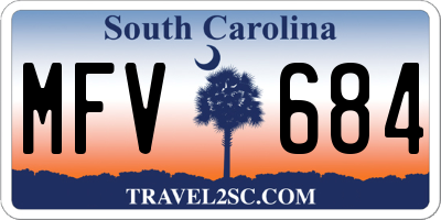 SC license plate MFV684