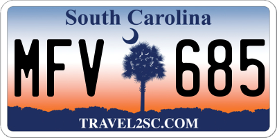 SC license plate MFV685