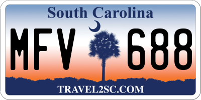 SC license plate MFV688
