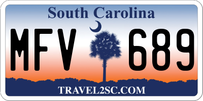 SC license plate MFV689