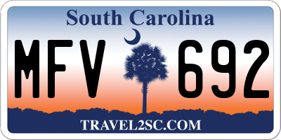 SC license plate MFV692