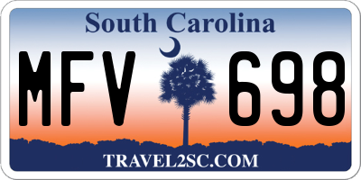 SC license plate MFV698