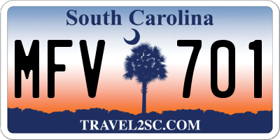 SC license plate MFV701