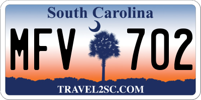 SC license plate MFV702