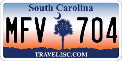SC license plate MFV704