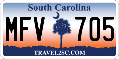 SC license plate MFV705