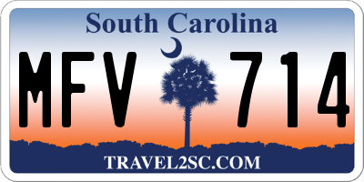 SC license plate MFV714